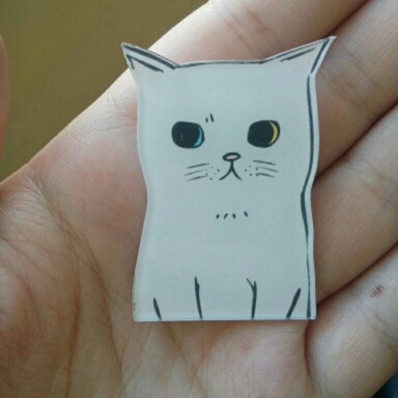 SALE Annoyed Kitty Acrylic Pin Kawaii Anime - Picture 2 of 6